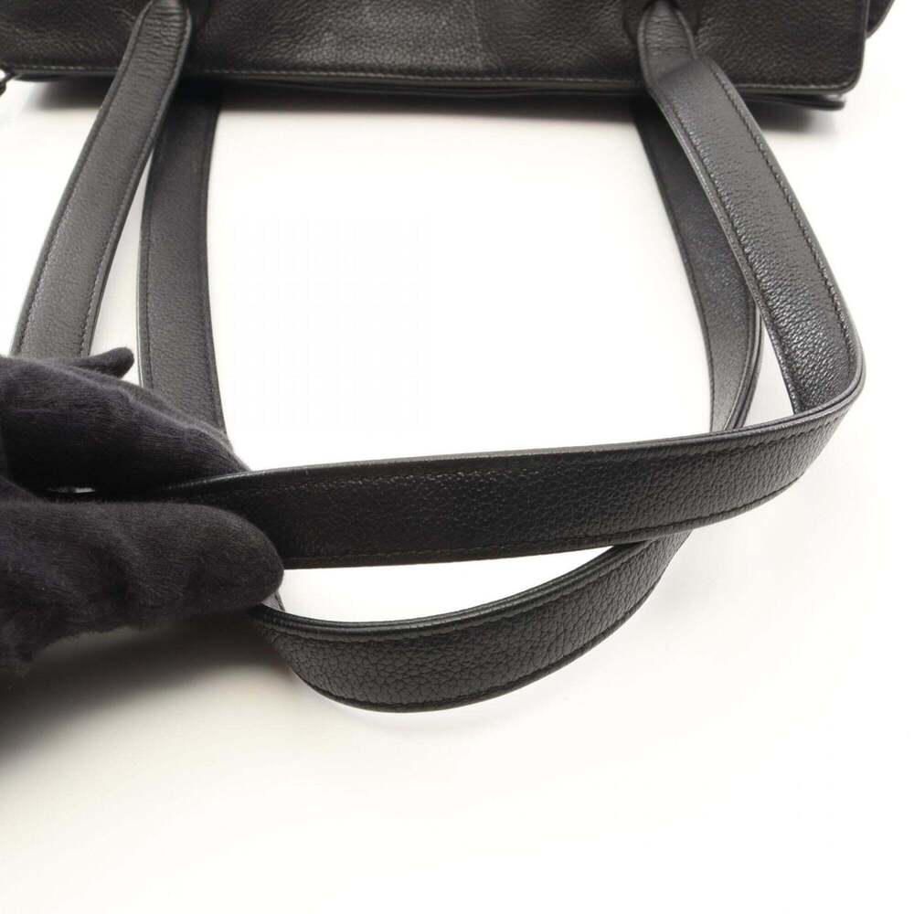 CHANEL Black Leather Logo Tote Bag - Picture 9 of 11